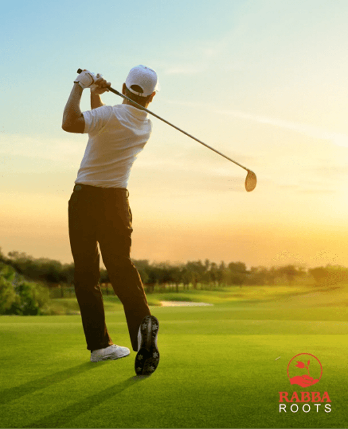 Golfer at sunset — Rabba Roots Charity Classic
