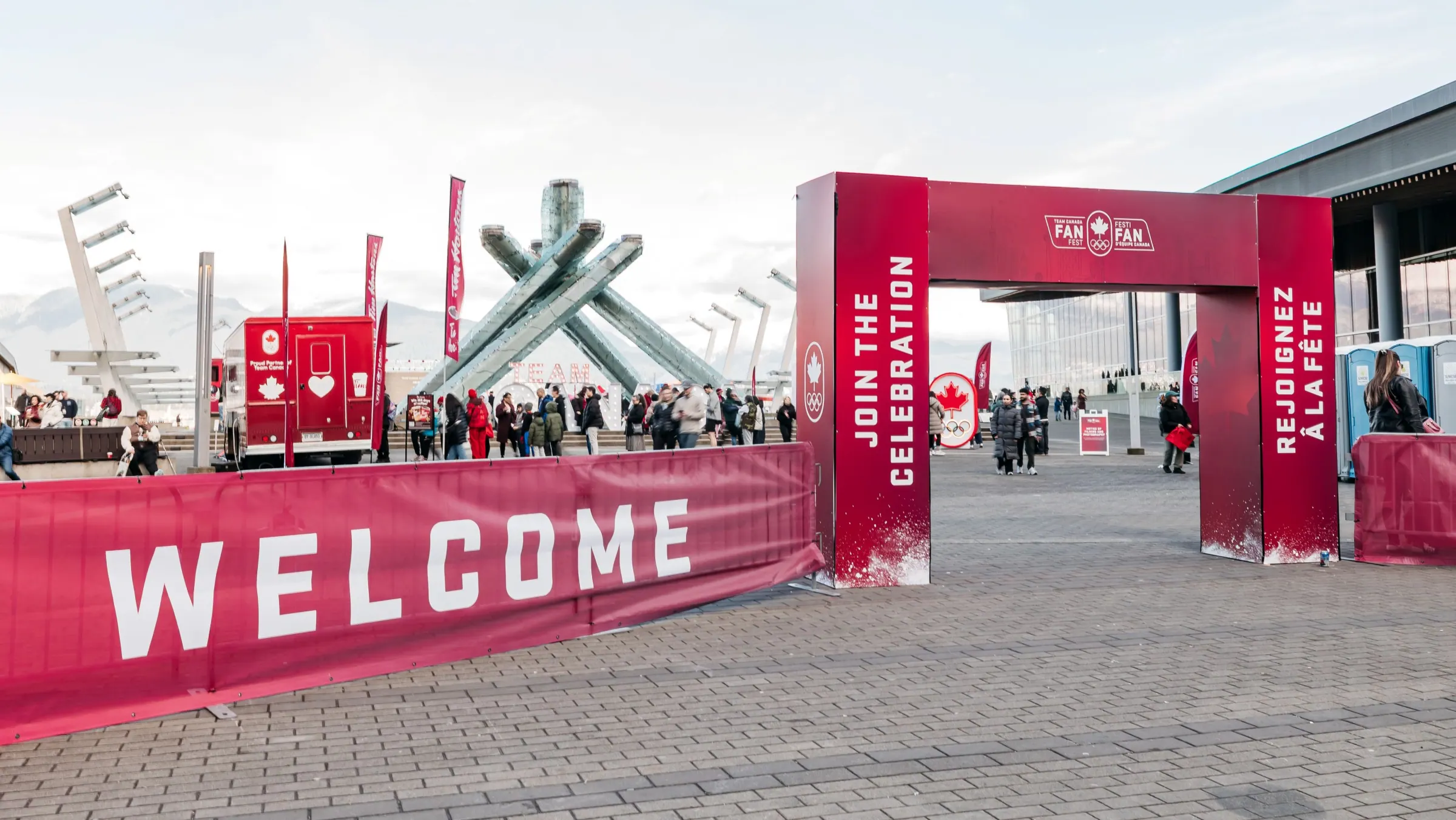Team Canada Fan Fest in Vancouver — supporters at a Canadian athletics event