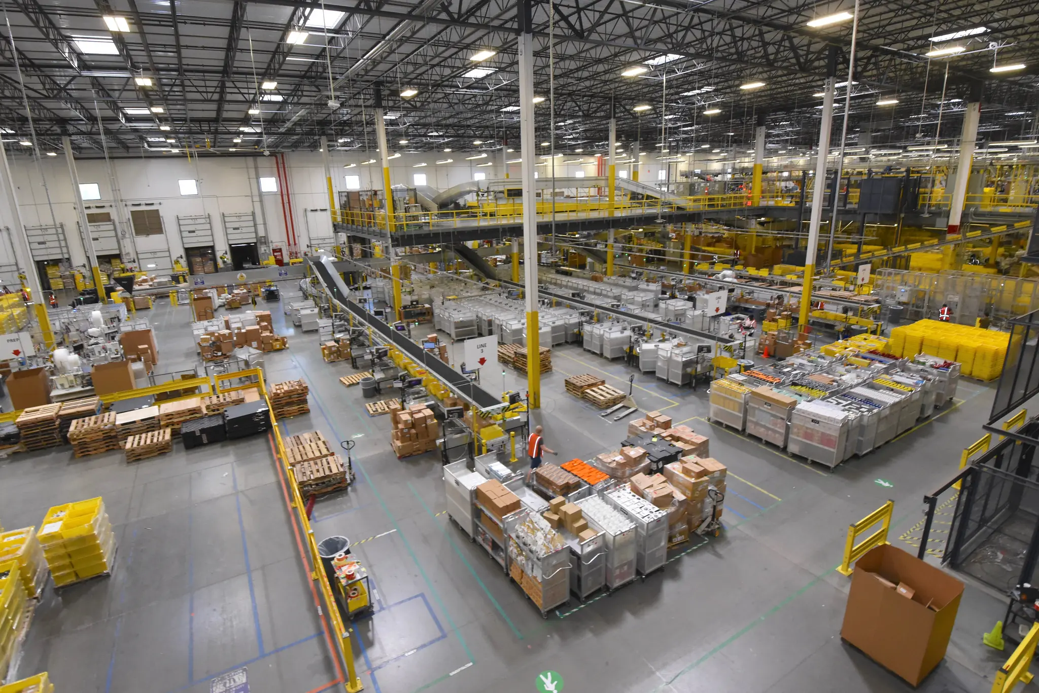 Automated e-commerce fulfillment centre with robotics and warehouse logistics systems