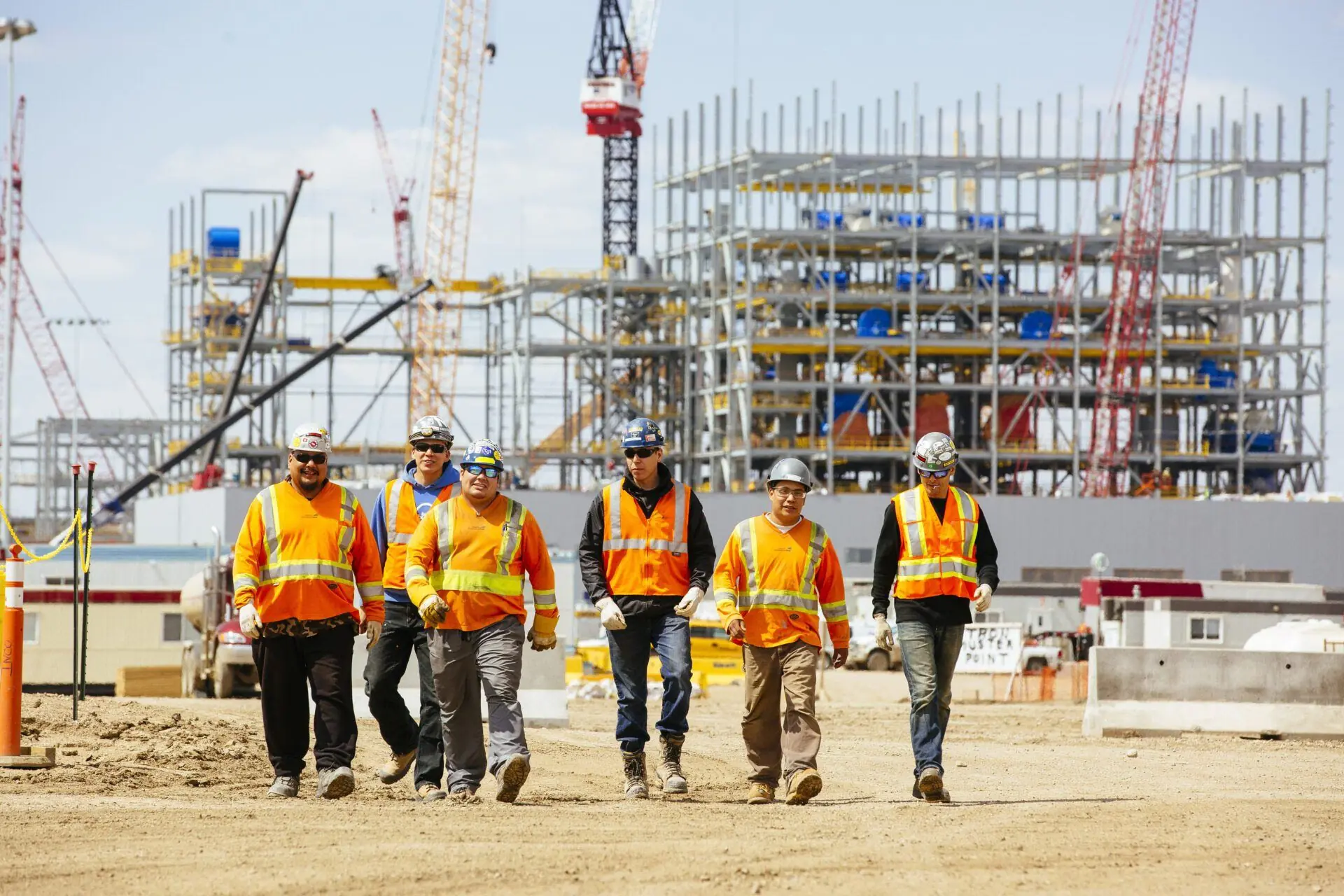 Construction team delivering commercial energy infrastructure and building modernization projects