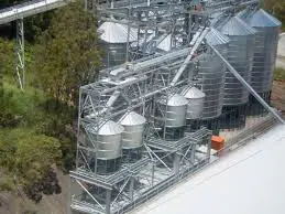 Grain handling and storage facility with agricultural processing and material handling equipment