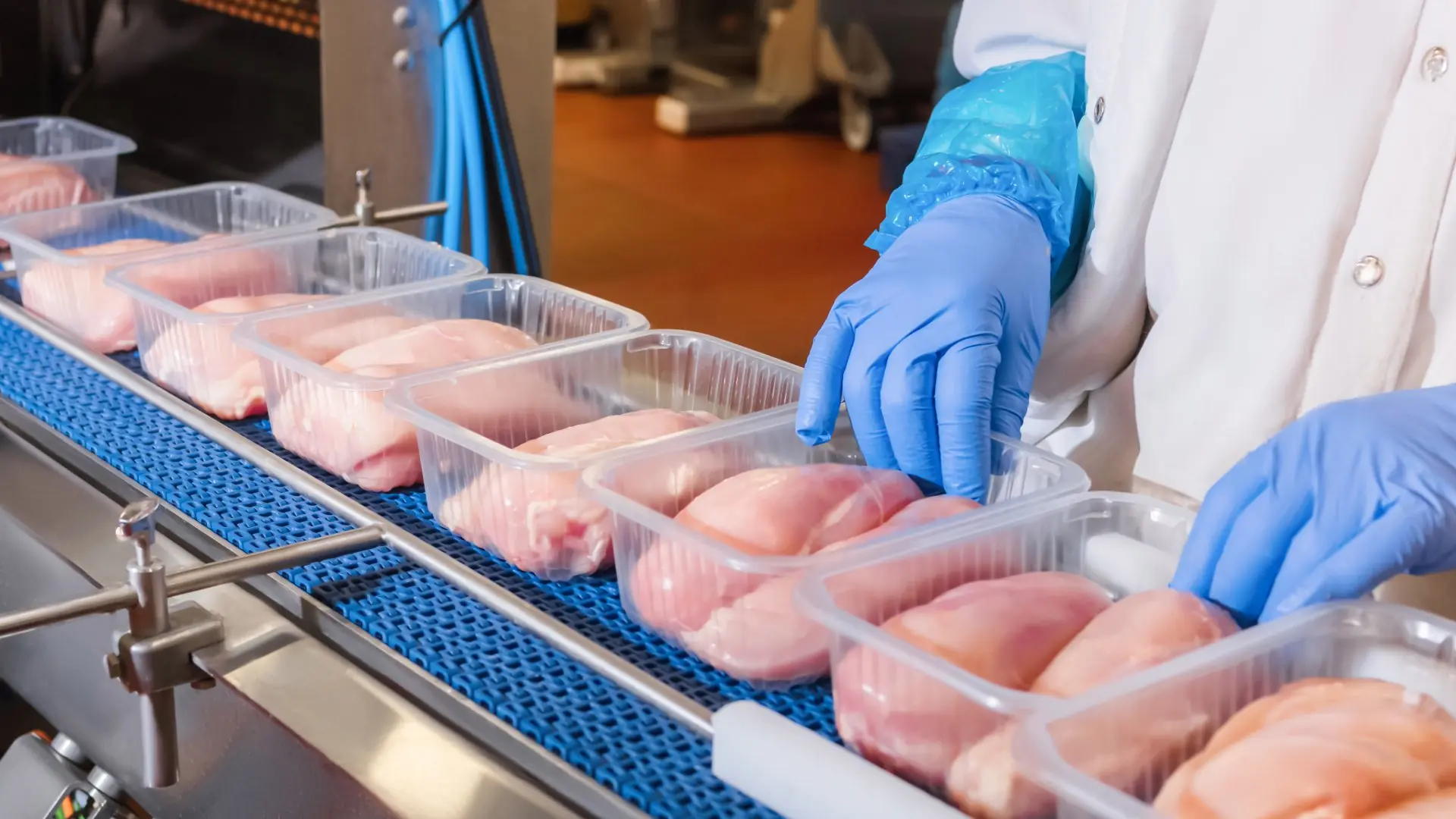 Meat processing facility with food packaging and cold-chain production operations