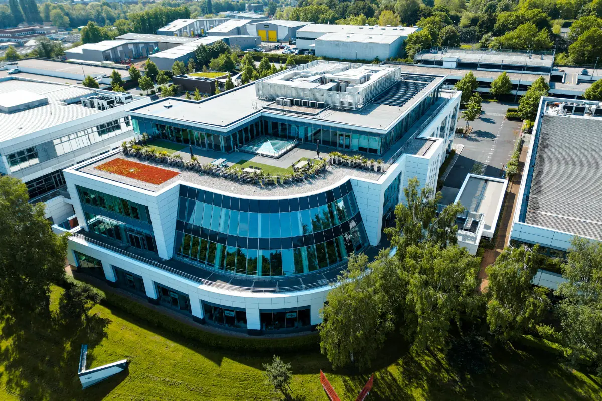 Multi-tenant commercial property with shared building systems and common area infrastructure