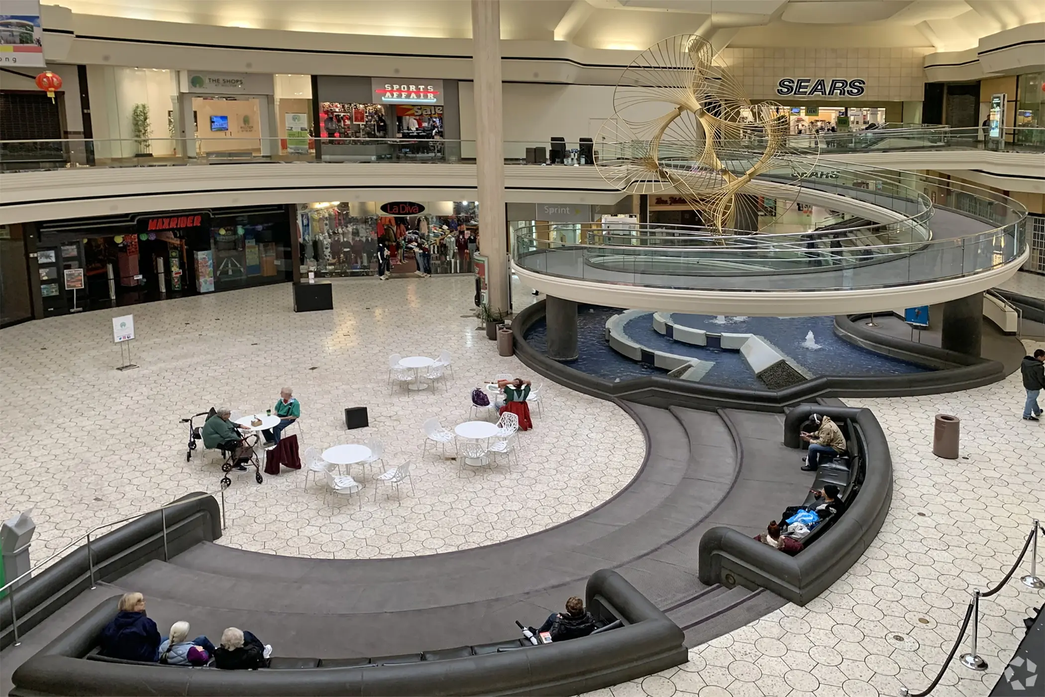 Retail shopping centre with commercial tenant spaces and customer-facing operations