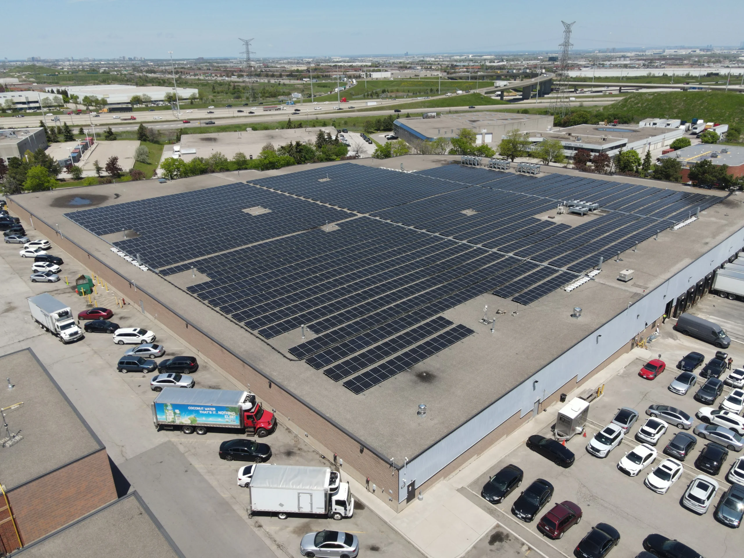 Hero — 1.27 MW rooftop solar for a grocery distribution facility in Mississauga, Ontario