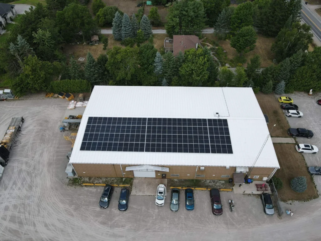 Belt Conveyor Guarding — 64.96 kW rooftop solar offsetting 99.7% of electricity at an industrial manufacturer in Barrie, Ontario