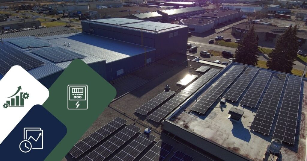 Commercial rooftop solar system illustrating factors that determine a business's electricity offset